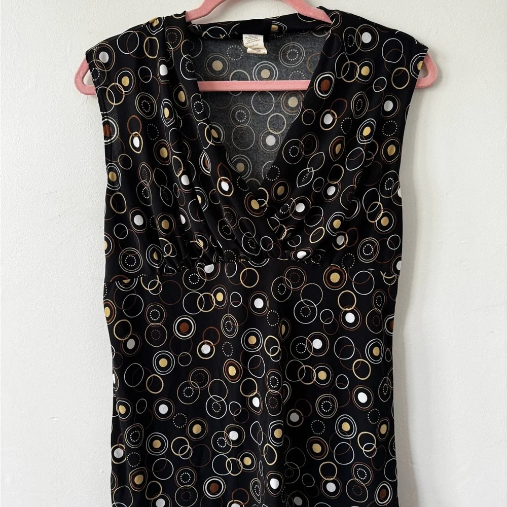 Y2k Black Sleeveless top with Circle Pattern - Picture 1 of 6